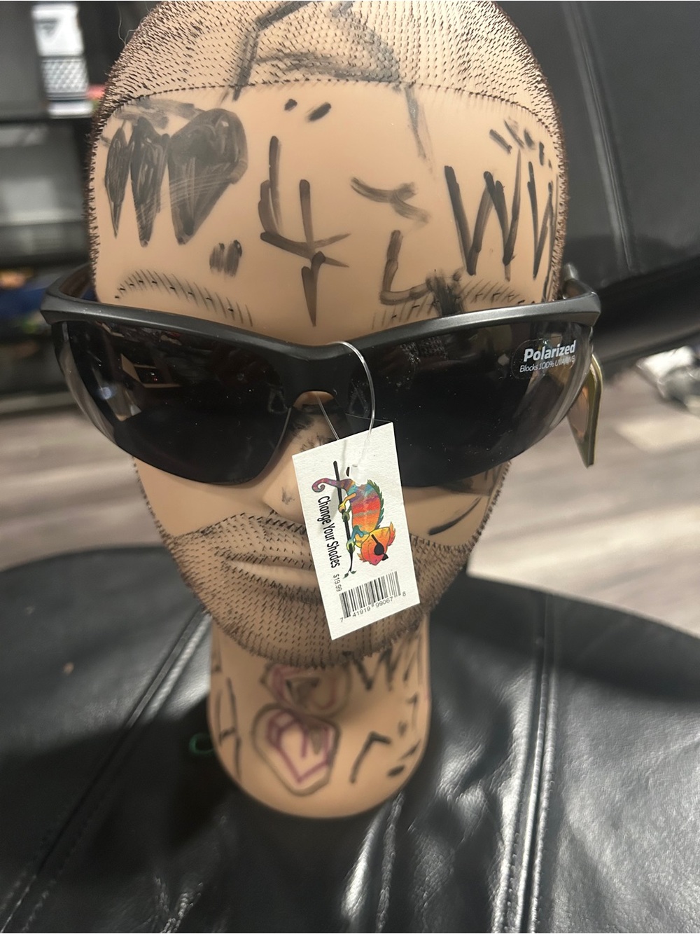 Polarized Black Wrap Sunglasses